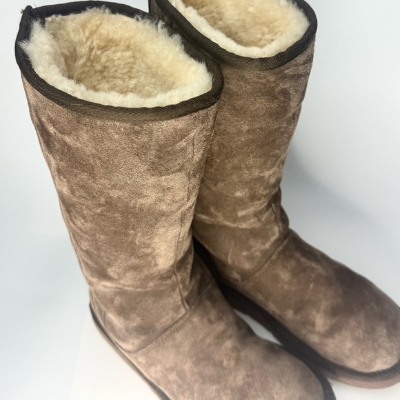 UGG Classic Tall Boots Sunset Brown Women’s Size 9 Shearling Suede Winter - Picture 3 of 9